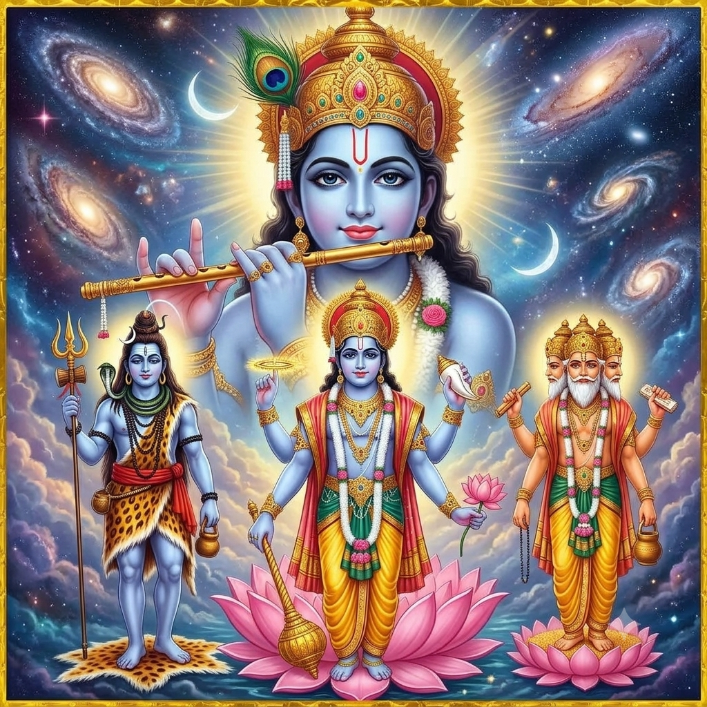 64-qualities-of-krishna-supreme-personality-of-godhead Lord Krishna playing His flute, representing His transcendental beauty and unlimited qualities.