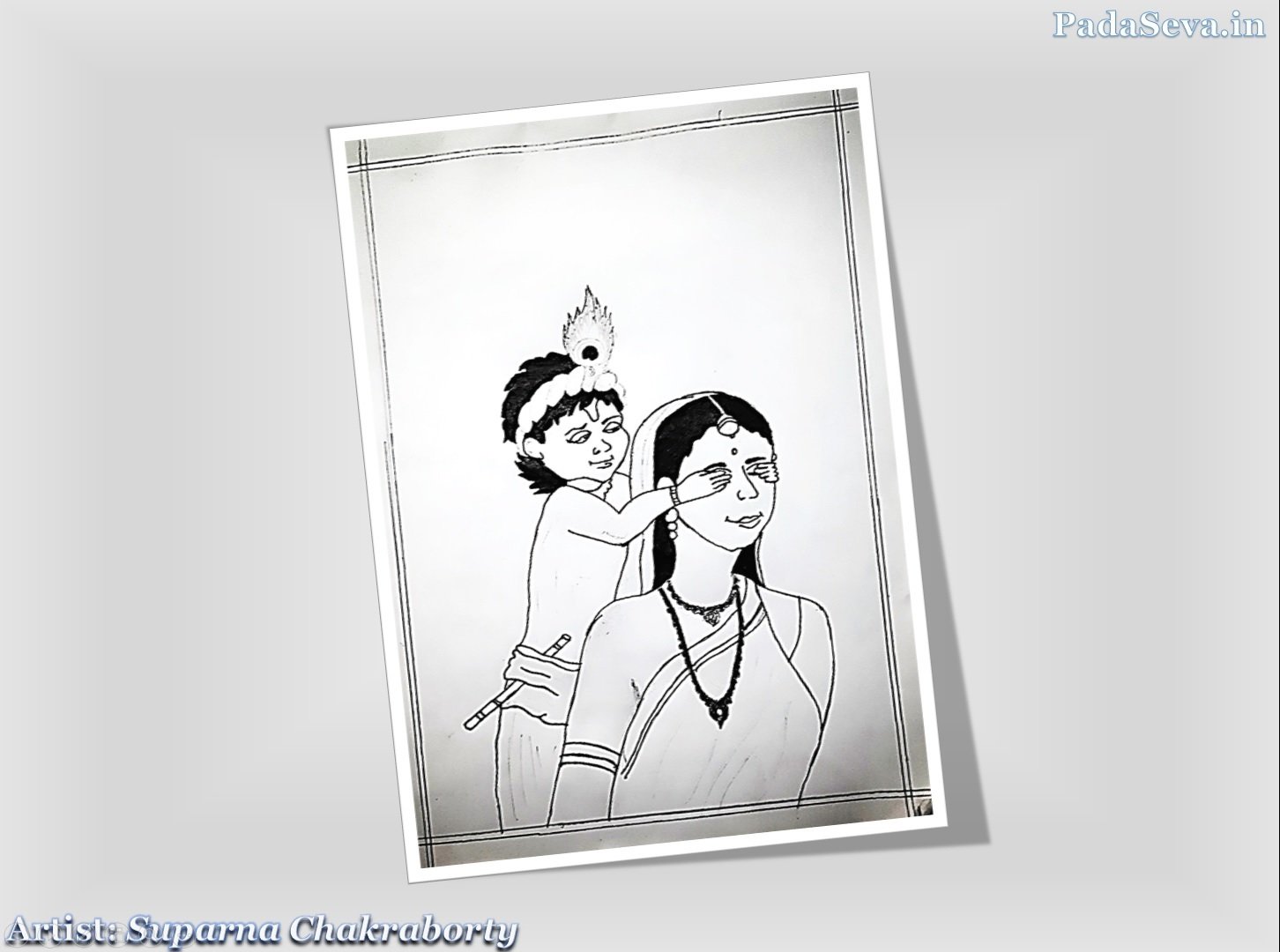 Download Cartoon Krishna And Yashoda Maiya Wallpaper | Wallpapers.com